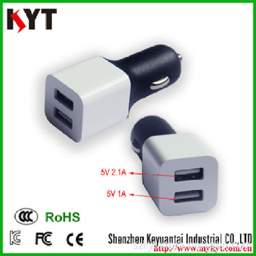 consumer electronics 5V2.4A car charger dual port usb car charger with KC,FCC,CE,RoHS
